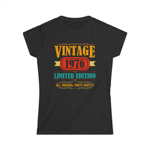 Vintage 1976 T Shirts for Women Retro Funny 1976 Birthday Shirts for Women