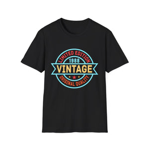 Vintage 1988 T Shirts for Men Retro Funny 1988 Birthday Mens T Shirt