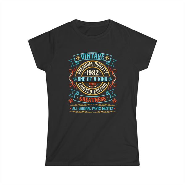 Vintage 1982 T Shirts for Women Retro Funny 1982 Birthday Women Tops