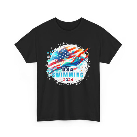 USA 2024 United States Athlete American Swimming 2024 USA Men Shirts Big and Tall Plus Size