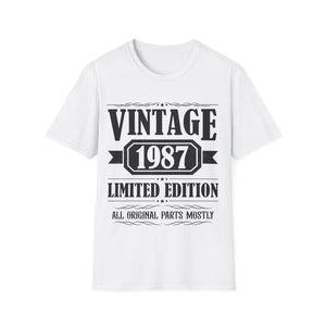 Vintage 1987 T Shirts for Men Retro Funny 1987 Birthday Mens Tshirts