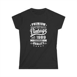 Vintage 1989 T Shirts for Women Retro Funny 1989 Birthday Shirts for Women