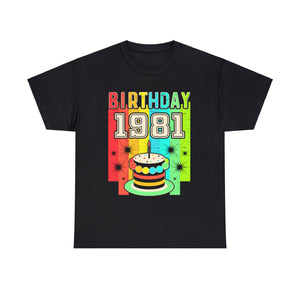 Vintage 1981 T Shirts for Men Retro Funny 1981 Birthday Big and Tall Shirts for Men Plus Size