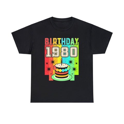Vintage 1980 T Shirts for Men Retro Funny 1980 Birthday Mens T Shirts Plus Size Big and Tall