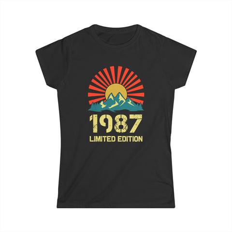 Vintage 1987 Limited Edition 1987 Birthday Shirts for Women Women Tops