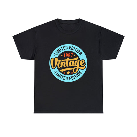 Vintage 1987 TShirt Men Limited Edition BDay 1987 Birthday Mens T Shirts Plus Size Big and Tall