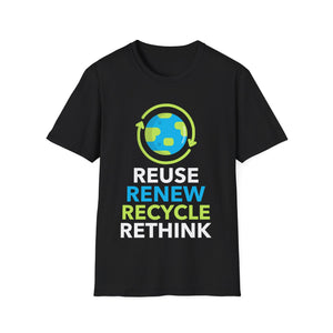 Happy Earth Day Environmental Symbol Reuse Renew Rethink Environmental Shirts for Men