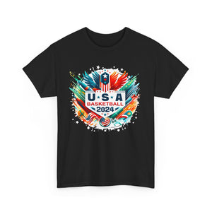 USA 2024 United States Basketball American Sport 2024 USA Big and Tall Tshirts Shirts for Men