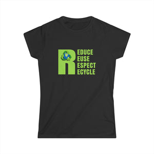 Vintage Green Environment Symbol Novelty Earth Day Environmental Women Tops