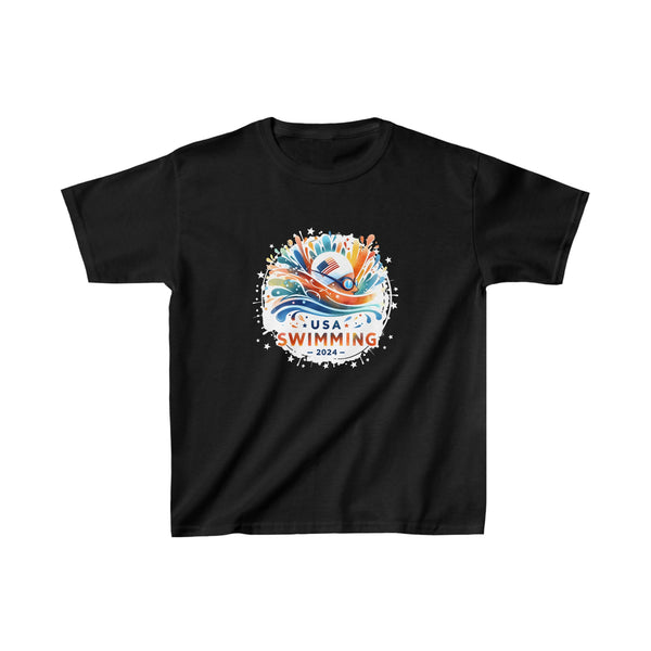 USA 2024 United States American Sport 2024 Swimming Girls T Shirts