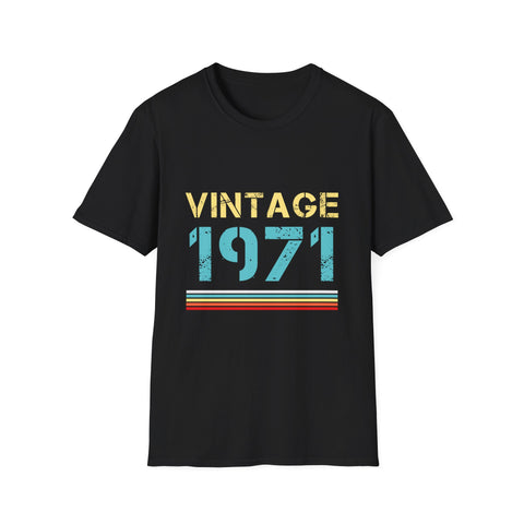 Vintage 1971 T Shirts for Men Retro Funny 1971 Birthday Mens T Shirt