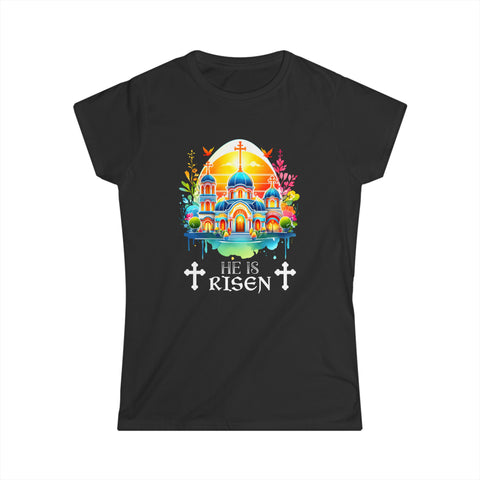 Happy Easter Jesus He Has Risen Orthodox Christian Easter Women Tops