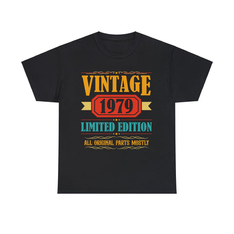 Vintage 1979 T Shirts for Men Retro Funny 1979 Birthday Mens Shirt Plus Size Big and Tall