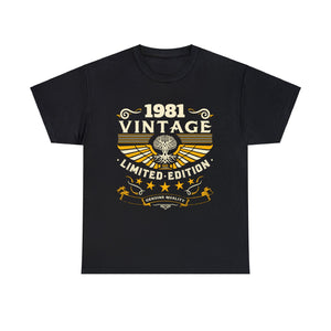 Vintage 1981 T Shirts for Men Retro Funny 1981 Birthday Big and Tall Tshirts Shirts for Men