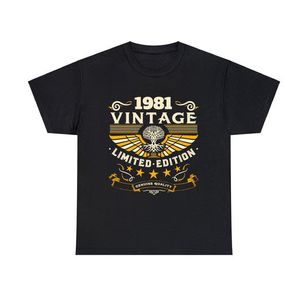 Vintage 1981 T Shirts for Men Retro Funny 1981 Birthday Big and Tall Tshirts Shirts for Men