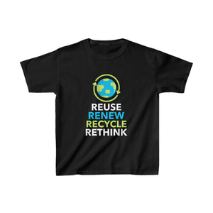 Happy Earth Day Environmental Symbol Reuse Renew Rethink Environmental Shirts for Girls