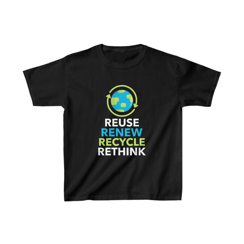 Happy Earth Day Environmental Symbol Reuse Renew Rethink Environmental Shirts for Girls