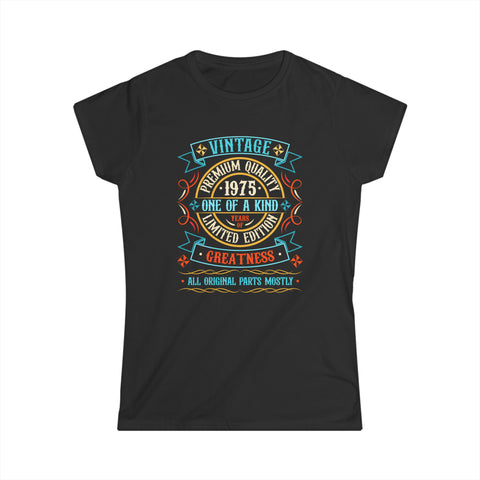 Vintage 1975 T Shirts for Women Retro Funny 1975 Birthday Shirts for Women