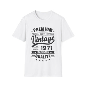 Vintage 1971 T Shirts for Men Retro Funny 1971 Birthday Mens T Shirts