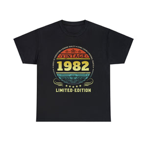 Vintage 1982 Limited Edition 1982 Birthday Shirts for Men Mens Shirt Plus Size Big and Tall