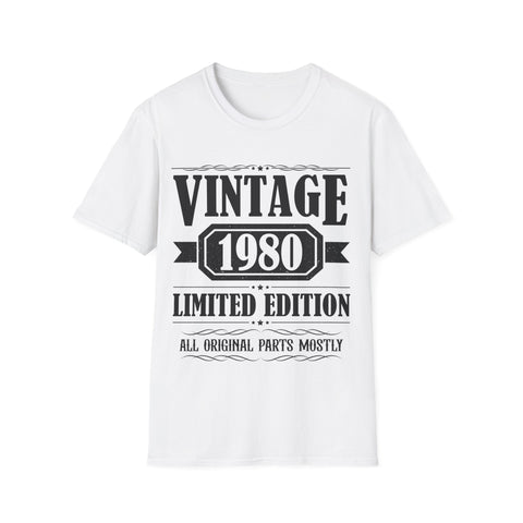 Vintage 1980 T Shirts for Men Retro Funny 1980 Birthday Mens T Shirts