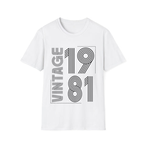 Vintage 1981 T Shirts for Men Retro Funny 1981 Birthday Mens Shirts