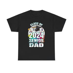 Proud Dad of 2024 Senior Class of 24 Proud Dad 2024 Big and Tall Tshirts Shirts for Men