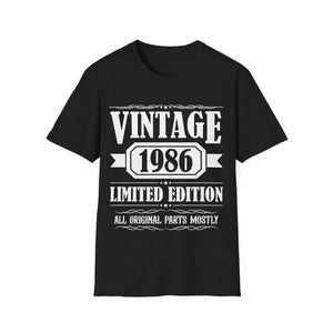 Vintage 1986 TShirt Men Limited Edition BDay 1986 Birthday Mens Shirt