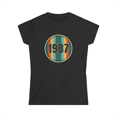 Vintage 1987 Birthday Shirts for Women Funny 1987 Birthday Womens T Shirt