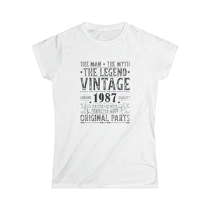 Vintage 1987 T Shirts for Women Retro Funny 1987 Birthday Womens Shirt