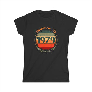 Vintage 1979 T Shirts for Women Retro Funny 1979 Birthday Womens Shirt