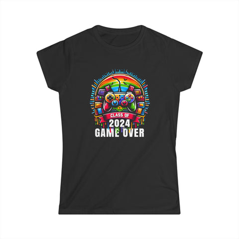 Senior 2024 Gaming Funny Class Of 2024 Tshirt 2024 Gamer Womens Shirts