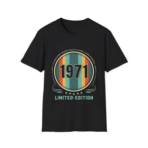 Vintage 1971 TShirt Men Limited Edition BDay 1971 Birthday Mens Shirts