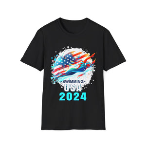 USA 2024 Summer Games Swimming America Swimming 2024 USA Mens Shirts