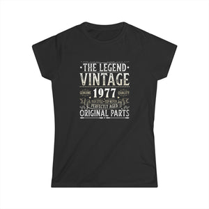 Vintage 1977 T Shirts for Women Retro Funny 1977 Birthday Shirts for Women