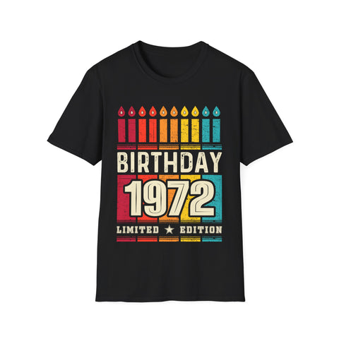 Vintage 1972 TShirt Men Limited Edition BDay 1972 Birthday Mens Tshirts