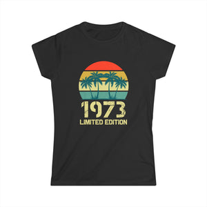 Vintage 1973 Birthday Shirts for Women Funny 1973 Birthday Women Shirts