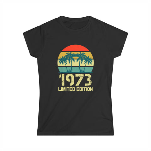 Vintage 1973 Birthday Shirts for Women Funny 1973 Birthday Women Shirts