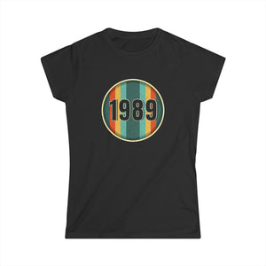 Vintage 1989 Birthday Shirts for Women Funny 1989 Birthday Womens T Shirt