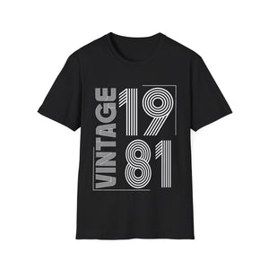 Vintage 1981 T Shirts for Men Retro Funny 1981 Birthday Mens Shirt