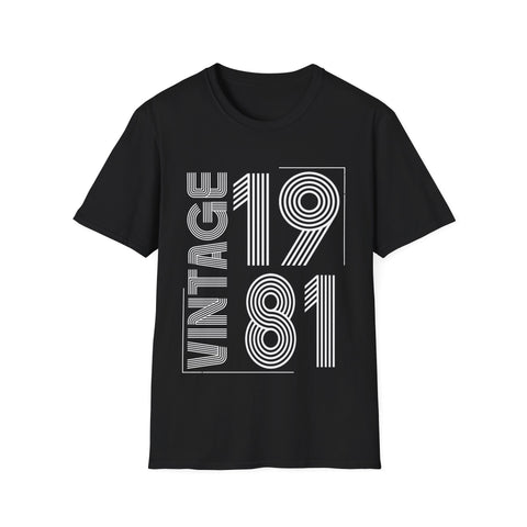 Vintage 1981 T Shirts for Men Retro Funny 1981 Birthday Mens Shirt