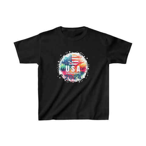 USA 2024 United States American Sport 2024 Swimming Boys Shirts