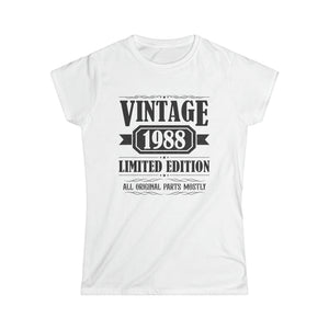 Vintage 1988 T Shirts for Women Retro Funny 1988 Birthday Womens Shirt