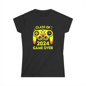 Game Over Class Of 2024 Shirt Students Funny Graduation Womens T Shirts