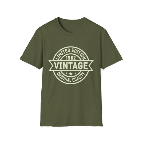 Vintage 1982 TShirt Men Limited Edition BDay 1982 Birthday Men Shirts