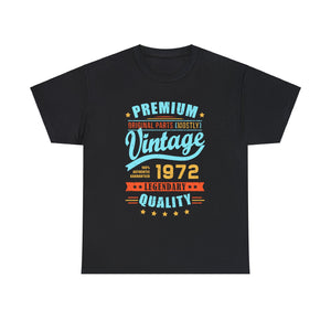 Vintage 1972 TShirt Men Limited Edition BDay 1972 Birthday Big and Tall Tshirts Shirts for Men