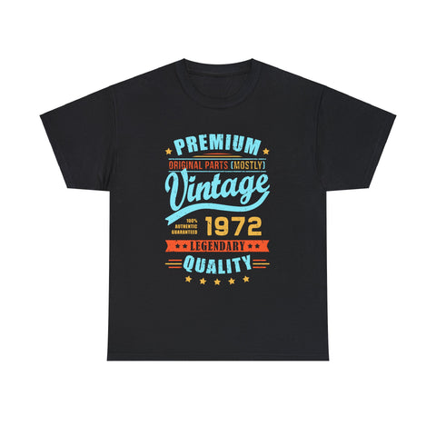 Vintage 1972 TShirt Men Limited Edition BDay 1972 Birthday Big and Tall Tshirts Shirts for Men