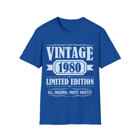 Vintage 1980 TShirt Men Limited Edition BDay 1980 Birthday Mens Tshirts