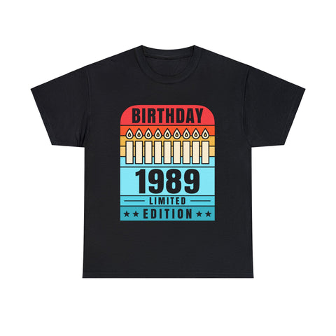 Vintage 1989 TShirt Men Limited Edition BDay 1989 Birthday Mens T Shirts Plus Size Big and Tall