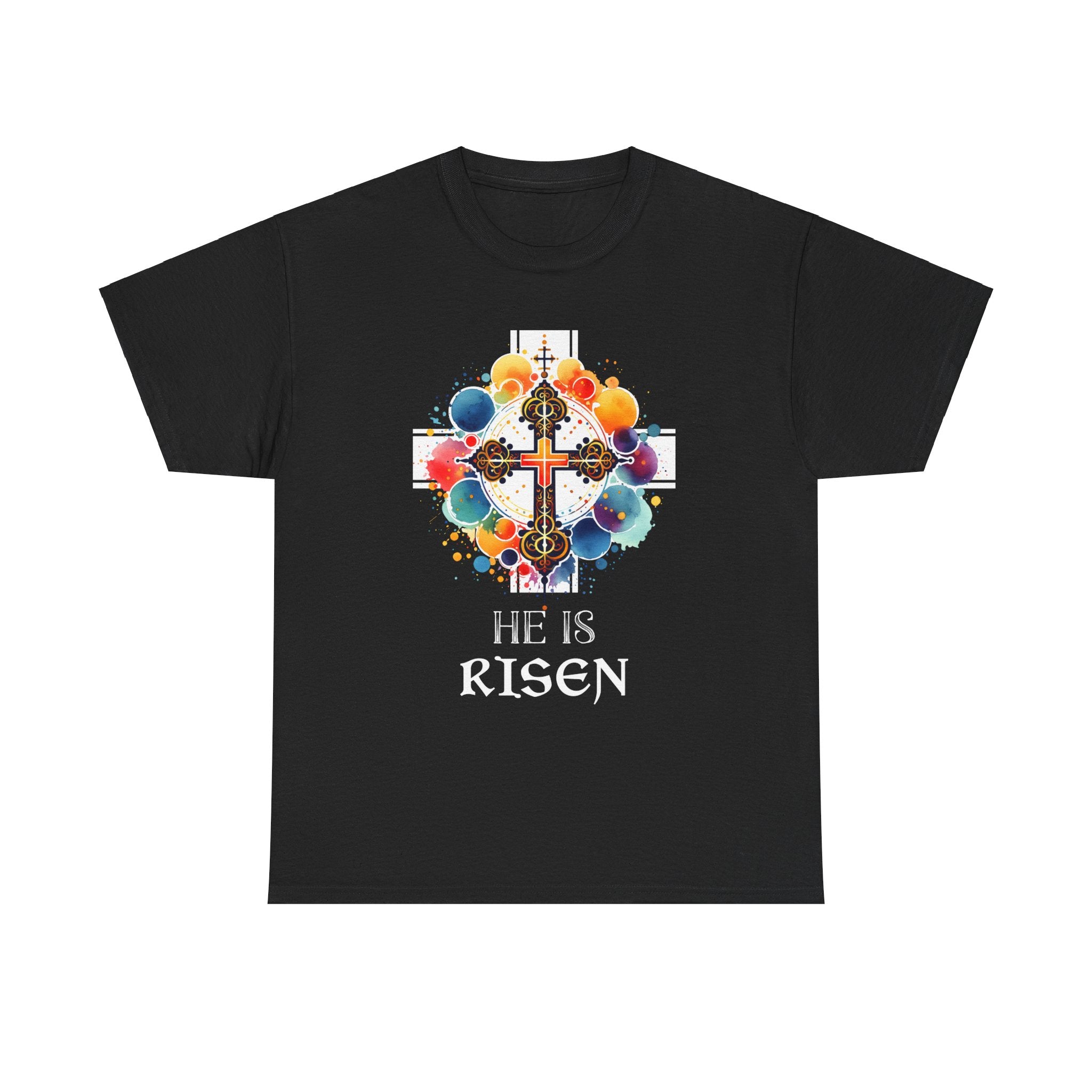 He Is Risen Cross Jesus Religious Easter Orthodox Christians Big and Tall Shirts for Men Plus Size